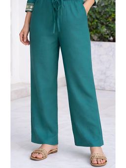 ARAMYA - Blue Solid Regular Pant