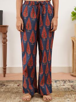 ARAMYA - Blue Printed Regular Pant