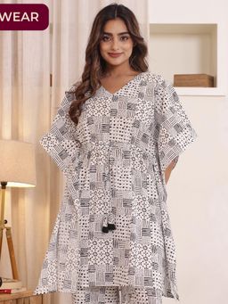 ARAMYA - White Printed Kurta