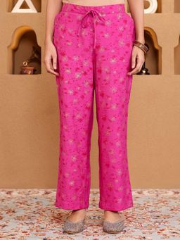 ARAMYA - Pink Printed Regular Pant