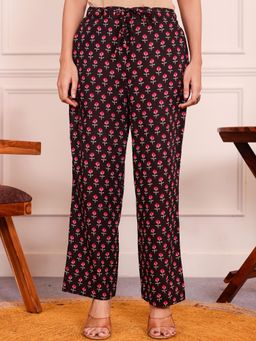 ARAMYA - Black Floral Regular Pant