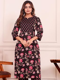 ARAMYA - Black Floral Kurta