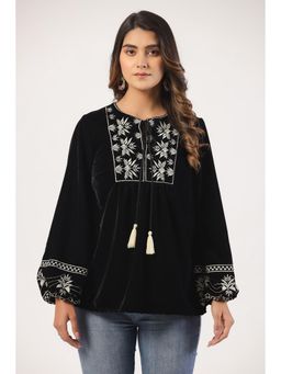 Zolo Label - Black Embroidered Top