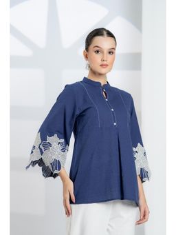Zolo Label - Blue Embroidered Top