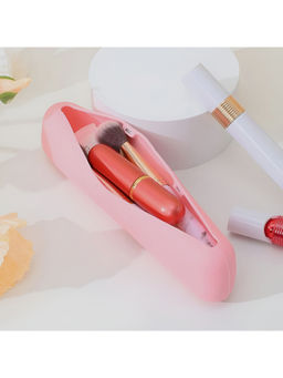 NFI Essentials - Pink Cosmetic Organizer Womens Makeup Brush Pouch