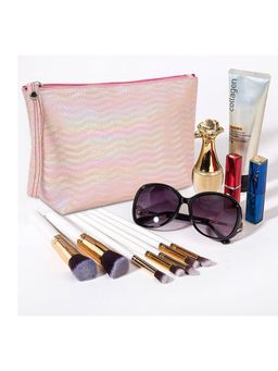 NFI Essentials - Pink Cosmetic Travel Organizer Womens Makeup Pouch