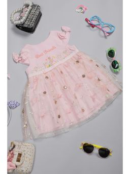 One Friday - Baby Girls Pink Cotton Sweetheart Dress