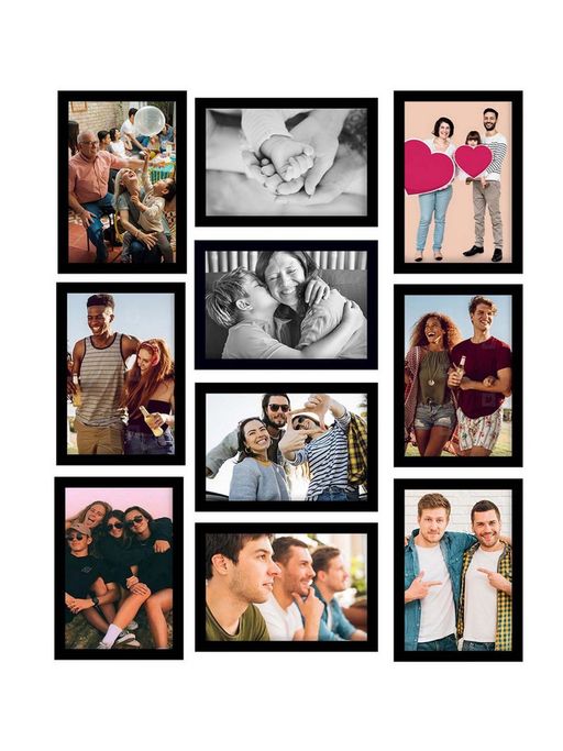 eCraftIndia Memory Wall Collage Photo Frame - Set of 10 Photo Frames