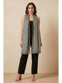 First Resort by Ramola Bachchan - Green Leopard Print Stole