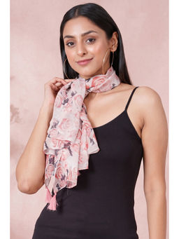 First Resort by Ramola Bachchan - Pink Floral Scarf