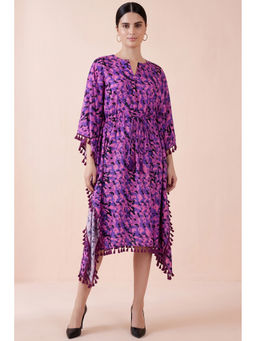 First Resort by Ramola Bachchan - Pink Camouflage Mid Length Kaftan