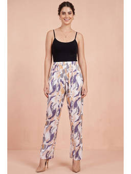 First Resort by Ramola Bachchan - Tan Abstract Camouflage Printed Pants
