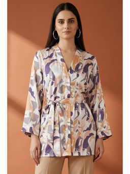 First Resort by Ramola Bachchan - Tan Abstract Camouflage Printed Shirt (Set of 2)
