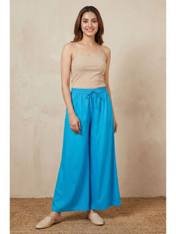 First Resort by Ramola Bachchan - Blue Cotton Pants