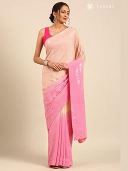 Taashi - Pink Aurora Pink Saree