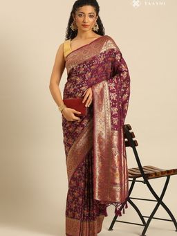 Taashi - Mulberry Noor Red Saree