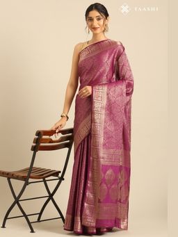 Taashi - Royal Plum Affair Multi-Color Saree