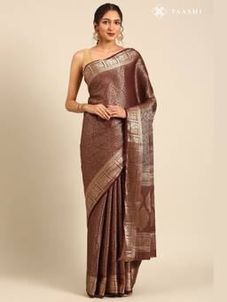 Taashi - Bronze Banarasi Silk Weave Saree