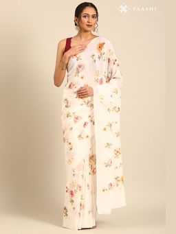 Taashi - Alabaster Whisper Ivory Saree