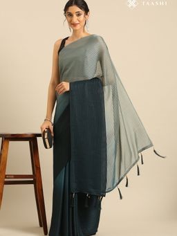 Taashi - Azure Tide Teal Saree