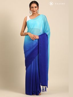 Taashi - Midnight Current Blue Saree