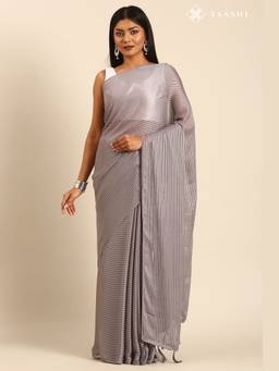 Taashi - Mercury Flow Grey Saree