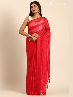 Taashi - Scarlet Rhythm Multi-Color Saree