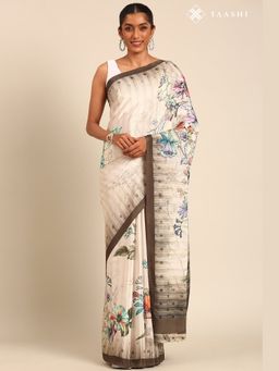 Taashi - Mocha Bloom Multi-Color Saree