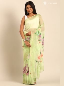 Taashi - Pistachio Horizon Wash Green Saree