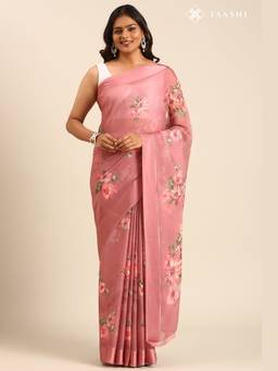 Taashi - Blush Roseate Whisper Pink Saree