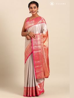 Taashi - Copper Matrix Copper Saree