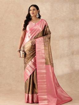 Taashi - Metallic Silk Korvai Tissue Kanjivaram Weave Saree