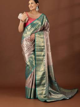 Taashi - The Slate Rhythm Grey Saree