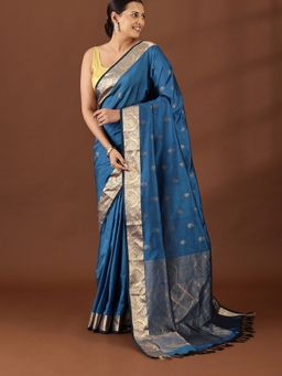 Taashi - Cobalt Empress Blue Saree