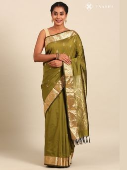 Taashi - Olive Heritage Olive Saree