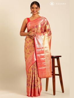 Taashi - Ochre Poetry Yellow Saree