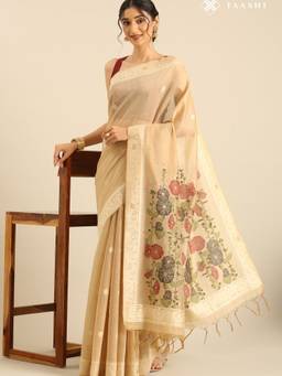 Taashi - Desert Primrose Beige Saree
