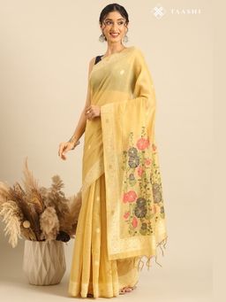 Taashi - Saffron Wild Multi-Color Saree