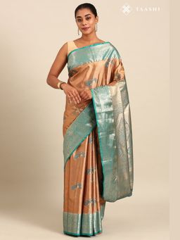 Taashi - Copper Teal Heritage Multi-Color Saree