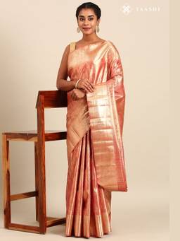 Taashi - Purple Silk Ottu Tissue Kanjivaram Weave Saree