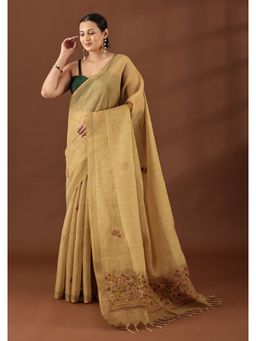 Taashi - Honeyed Linen Bloom Multi-Color Saree