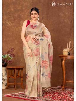 Taashi - Multi-Color Tissue Contemporary Printed Saree