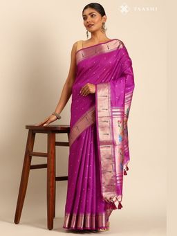 Taashi - The Airborne Crest Pink Saree