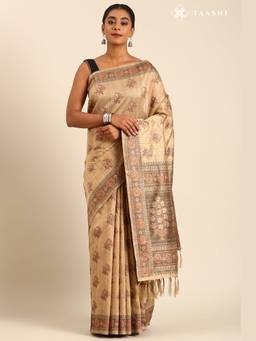 Taashi - Brown Tussar Contemporary Woven Saree