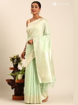 Taashi - The Silver Equator Silver Saree