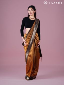 Taashi - the metallic copper ribbon Copper Saree