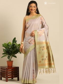 Taashi - The Lithic Vein Grey Saree