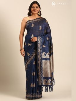 Taashi - The Frozen Blossom Red Saree
