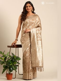 Taashi - Gilded Specimen Beige Saree