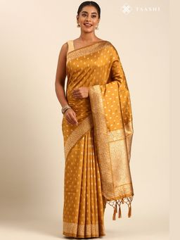 Taashi - Imperial Damask Yellow Saree